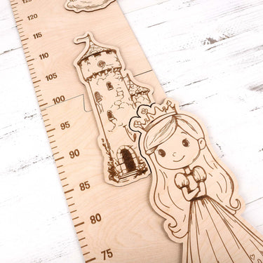 Bērnu mērlente pie sienas – princese