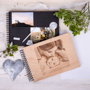 Koka fotoalbums ar jūsu fotoattēlu