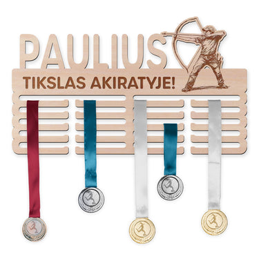 Medaļu pakaramais - loka šaušana, cilvēks